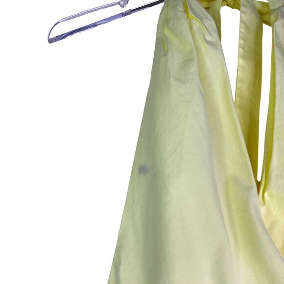 STAUD Kai Smocked Halter Top Sunray Yellow XS Cotton Tie Neck Criss Cross Neck - Picture 5 of 6